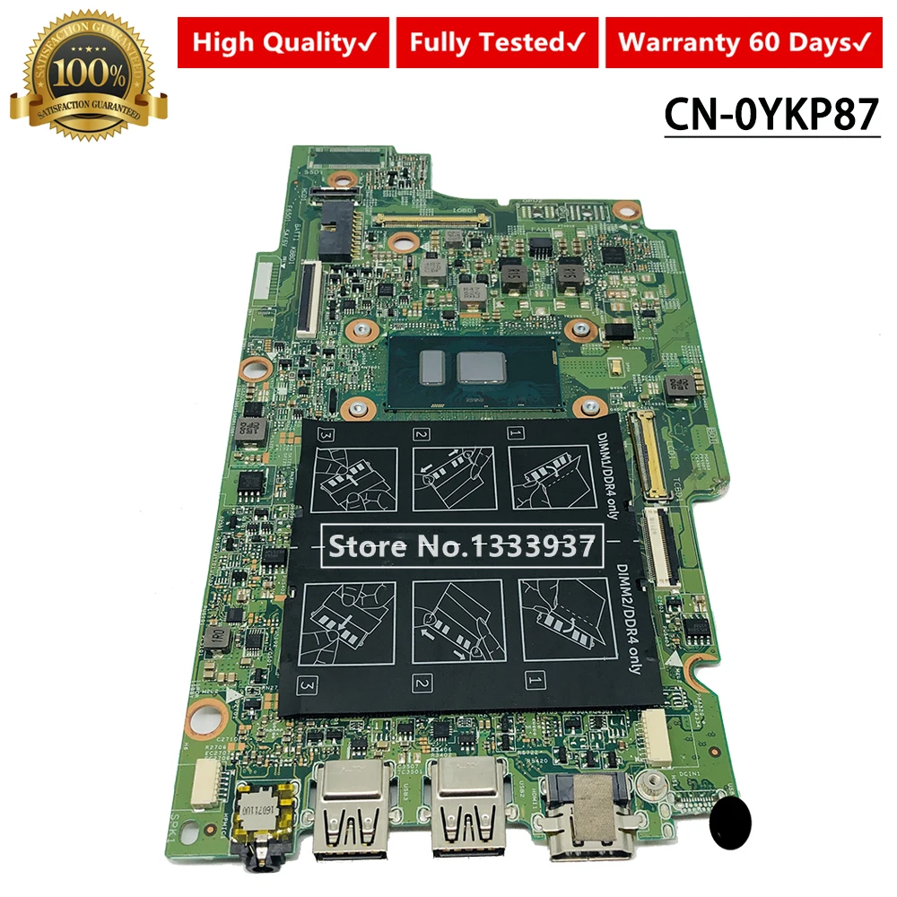 Для Dell Inspiron 5368 Материнская плата ноутбука YKP87 CN 0YKP87 материнская SR2EY I5