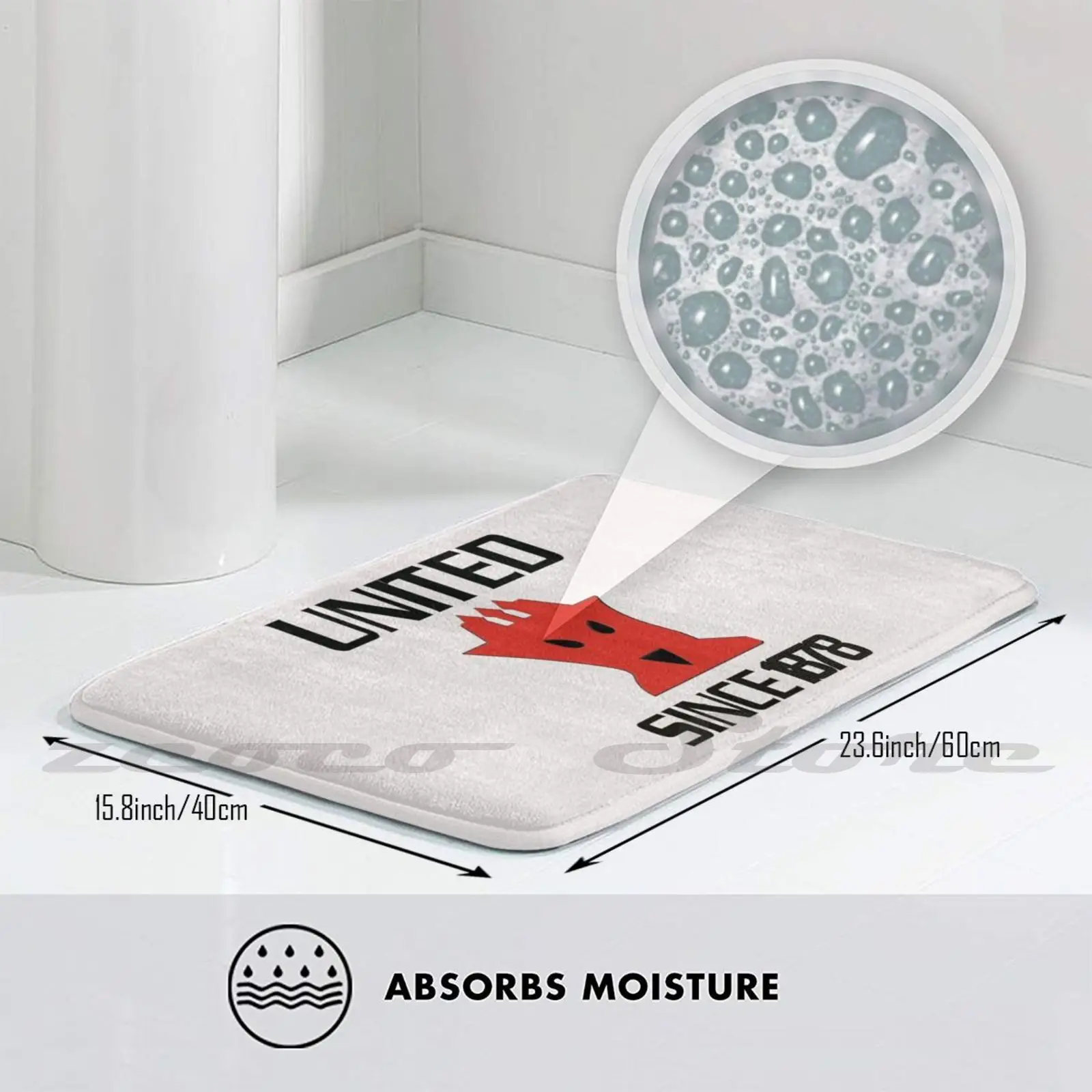 United с 1878 года коврик изображением красного демона противоскользящий мягкий