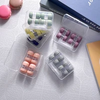 4pairs contact lens box holder travel portable small cute clear eyewear bag container contact lenses soak storage case