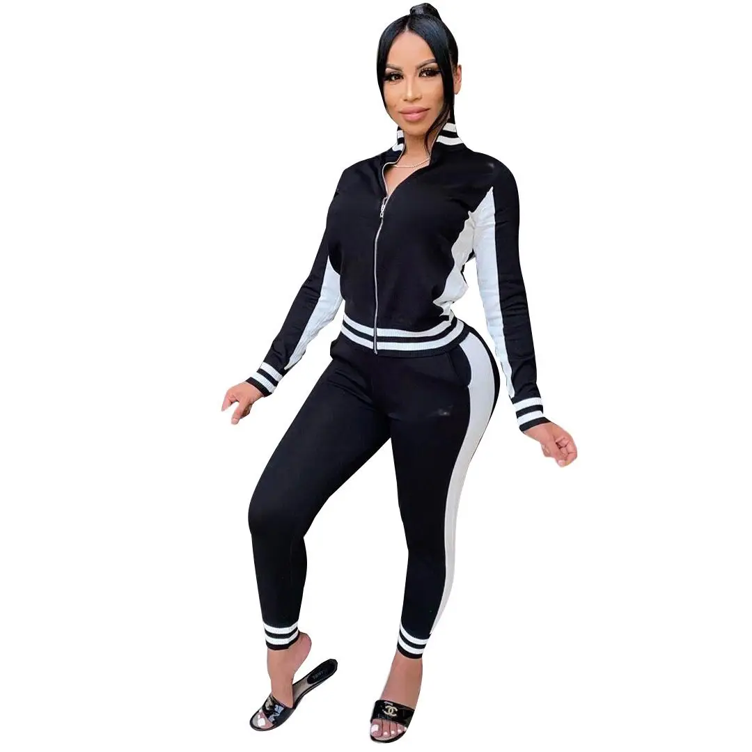 

Luxury 2020 Plus Size Fashion Women O-neck Shinny Set Office Lady Elastic Waist 2 Piece Set Women Full Sleeve Full Pant Sets