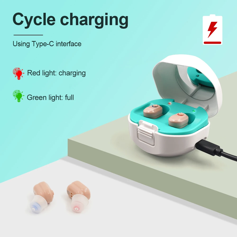 

2021 Best Hearing Aid Rechargeable Hearing Device ITE Ear Hearing Aids for The Elderly Audifonos Sound Amplifier for Deafness