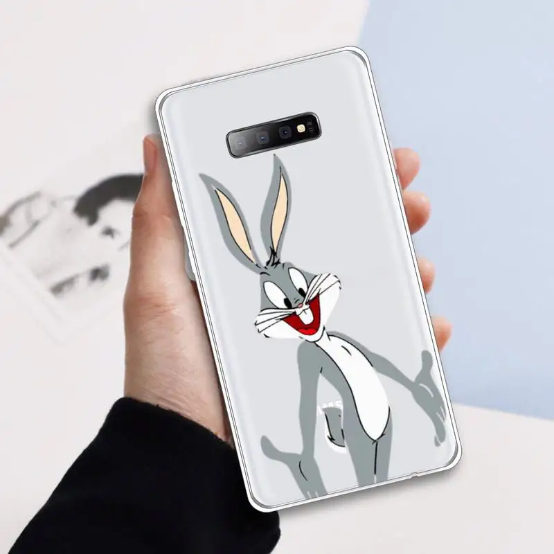 

Bugs Bunny cute cartoon pattern luxury protective Phone Case Transparent For Samsung Galaxy A 71 21s S note 8 9 10 plus 20 ultra
