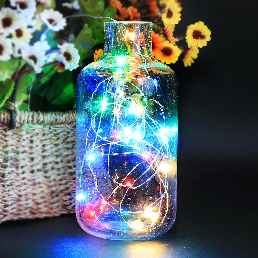 

Wedding Home Indoor Decoration 2m 20 LED Copper Fairy Light 3 Modes LED String Lamp for Holiday Christmas Decor