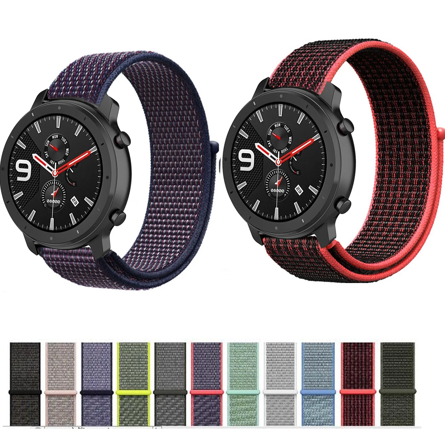 Тканый ремешок для Xiaomi Huami Amazfit GTR 47 мм 42 Смарт часы браслет на запястье