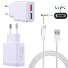 Type C кабель для зарядного устройства USB зарядное устройство для Samsung A51 A31 M21 Huawei P20 lite P30 Motorola One мощности LG G7 ThinQ мобильный телефон