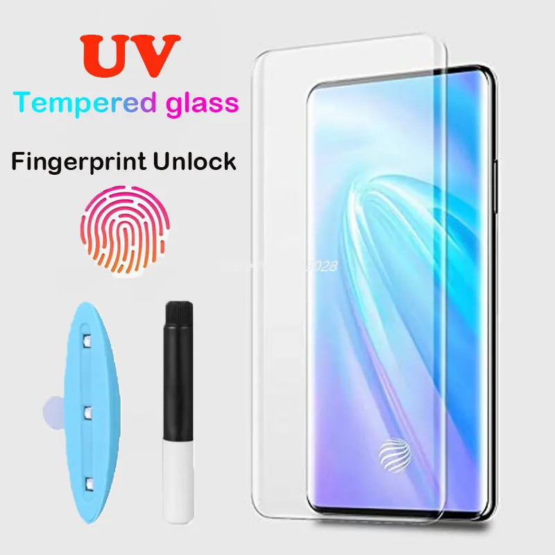 

9D Nano Liquid UV Glue Tempered Glass Screen Protector For VIVO NEX 3 Full Coverage UV Glass 9H Protective Film For X50 X60 Pro