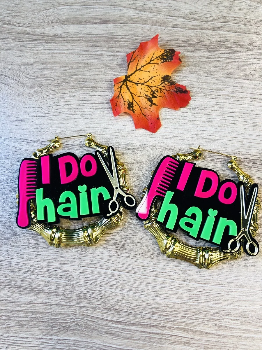 Модные Акриловые большие бамбуковые серьги в стиле панк I DO Hair