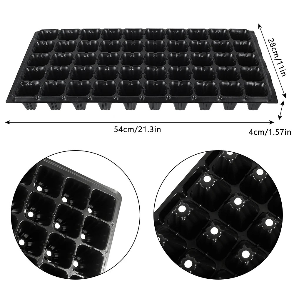 

3 Pcs 50/72/105/128 Cells Seedling Starter Tray Plastic Nursery Tray Bonsai Flower Pot Green Succulent Plants Pot Seed Grow Box