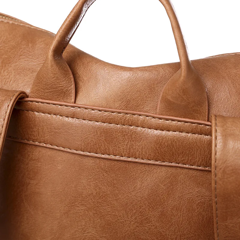 Рюкзак женский из искусственной кожи большой емкости коричневый | Багаж и сумки