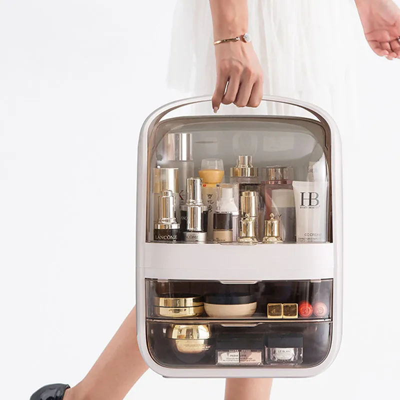 

Fashion New Makeup Organizer Large Capacity Waterproof and Dustproof Bathroom Cosmetic Storage Box Desktop Beauty Storage Drawer