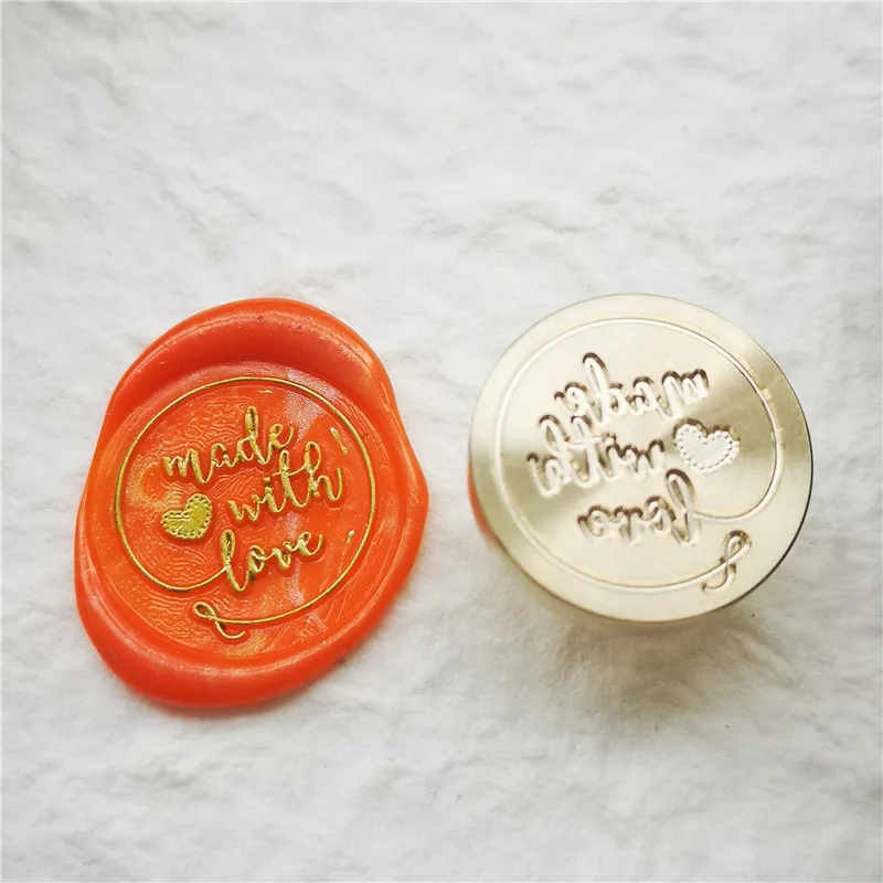 Восковые штампы для мальчиков и девочек печать в форме сердца Медная головка |