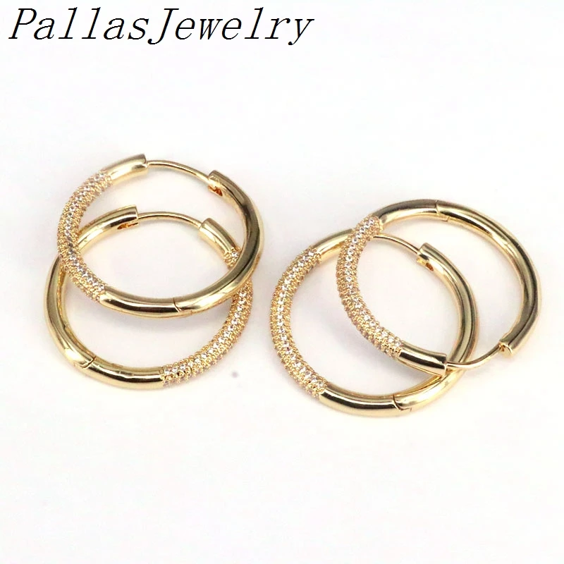 

5Pairs, High Quality Women Big Hoop Earrings Micro Paved CZ Crystal Female Accessories Fashion Jewelry