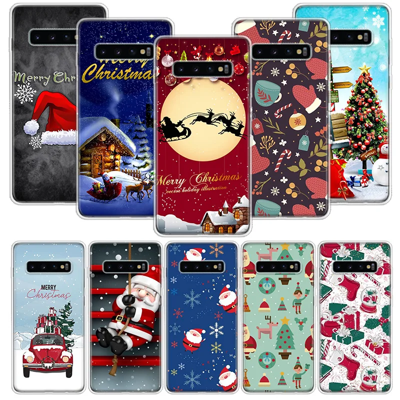 

Cute Cartoon Christmas Santa Phone Case Capa For Samsung Galaxy S21 S20 FE S20 Ultra S8 S9 S10 S21 Plus S10E S7 Back Cover Coque