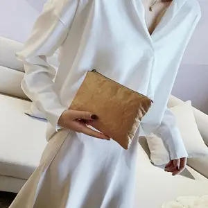 Ретро экологичный Клатч женский простой однотонный кошелек женская сумка для макияжа