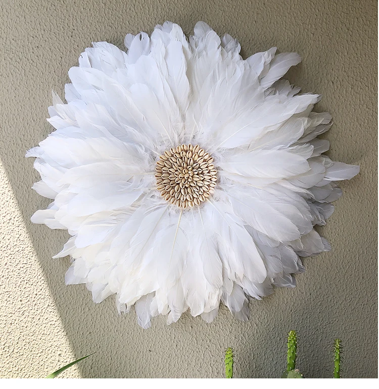 3 Pcs Flower Shape Feather Shell Elegant and Refined Home Wall Hanging Decoration Nordic Decor Decoracion Habitacion | Дом и сад