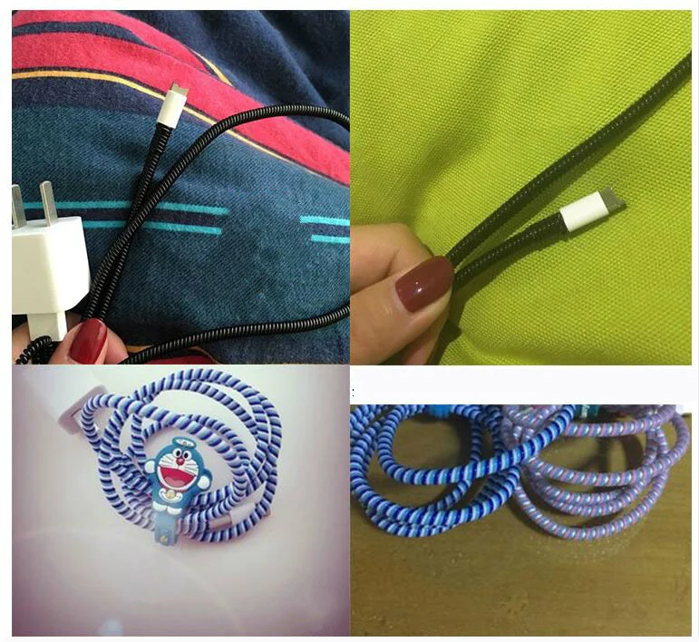 Спиральный USB-кабель для зарядки и передачи данных 60 см протектор проводов