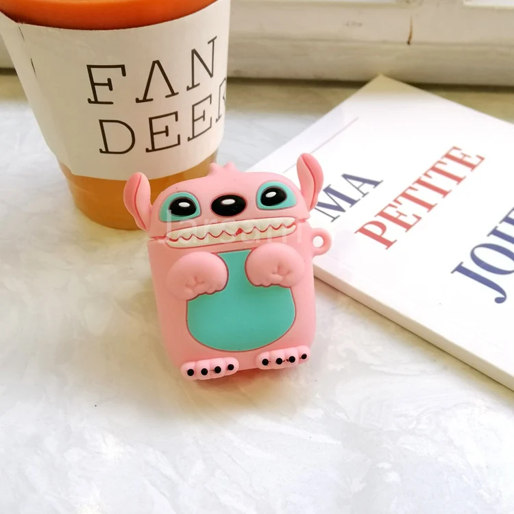 3D pink Little Stith Чехол s для Apple AirPods 2, мягкий мультяшный беспроводной чехол для наушников Air Pods, чехол для зарядки Airpods, силиконовый чехол - Цвет: 3D pink Little Stith