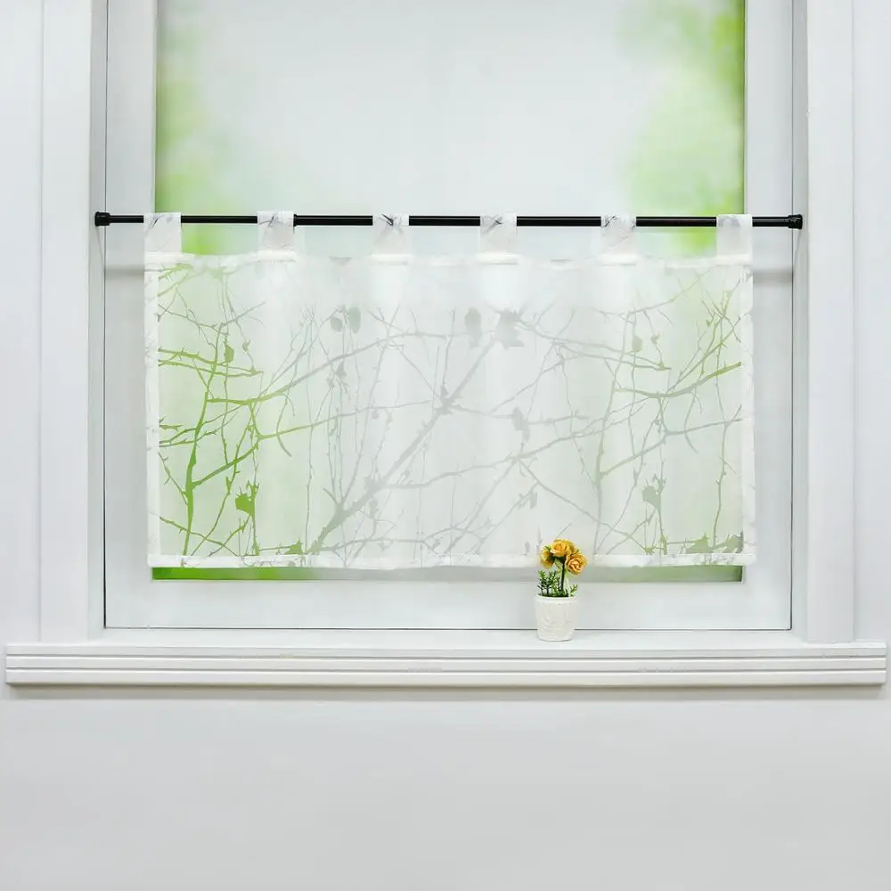 Занавески из тюля для дома кухни украшения балконное окно пасторальная кофейная