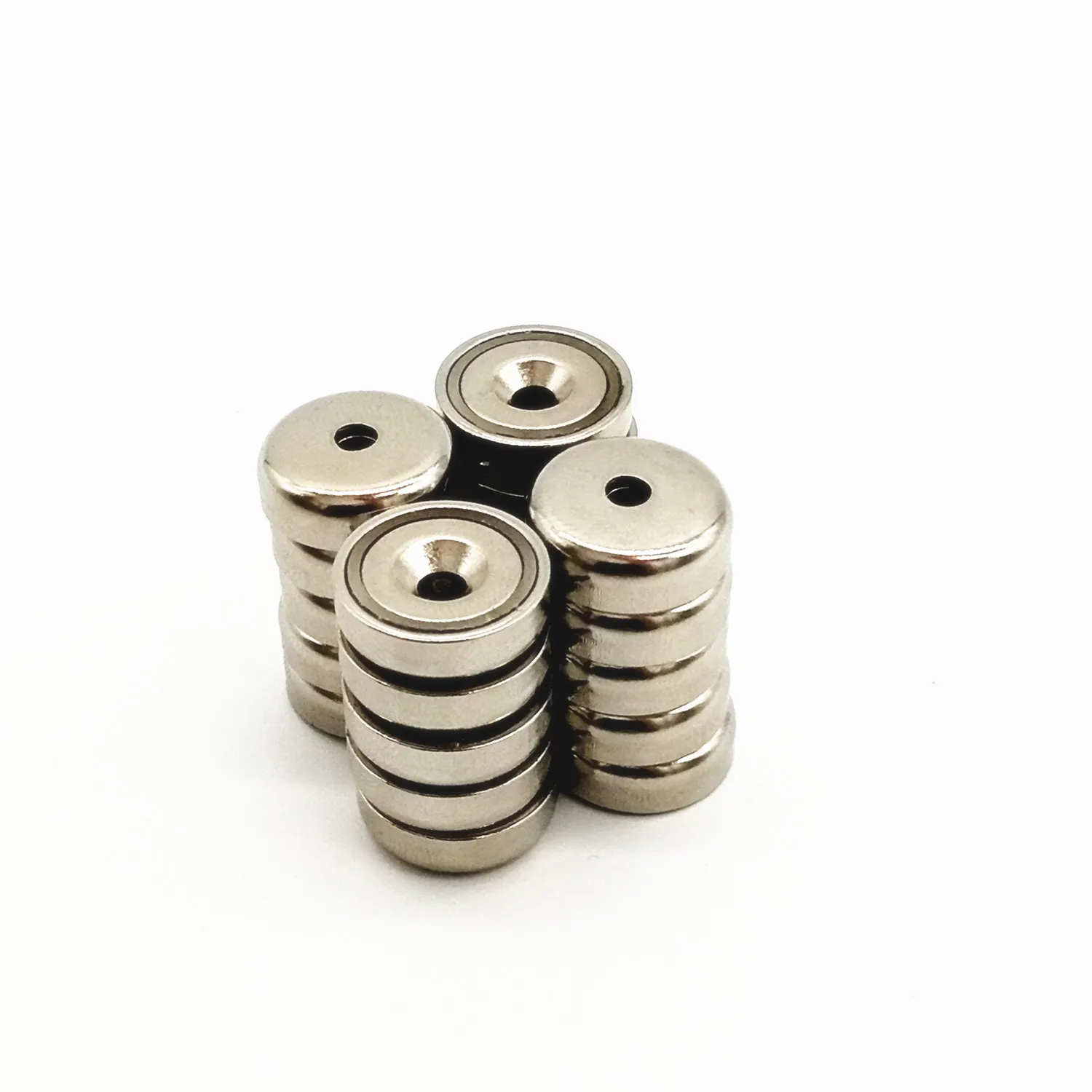 

16mm Diameter 5kg Holding Force Rare Earth Magnets Disc Countersunk Hole Round Pot Magnet Strong Neodymium Cup Magnets 20pc