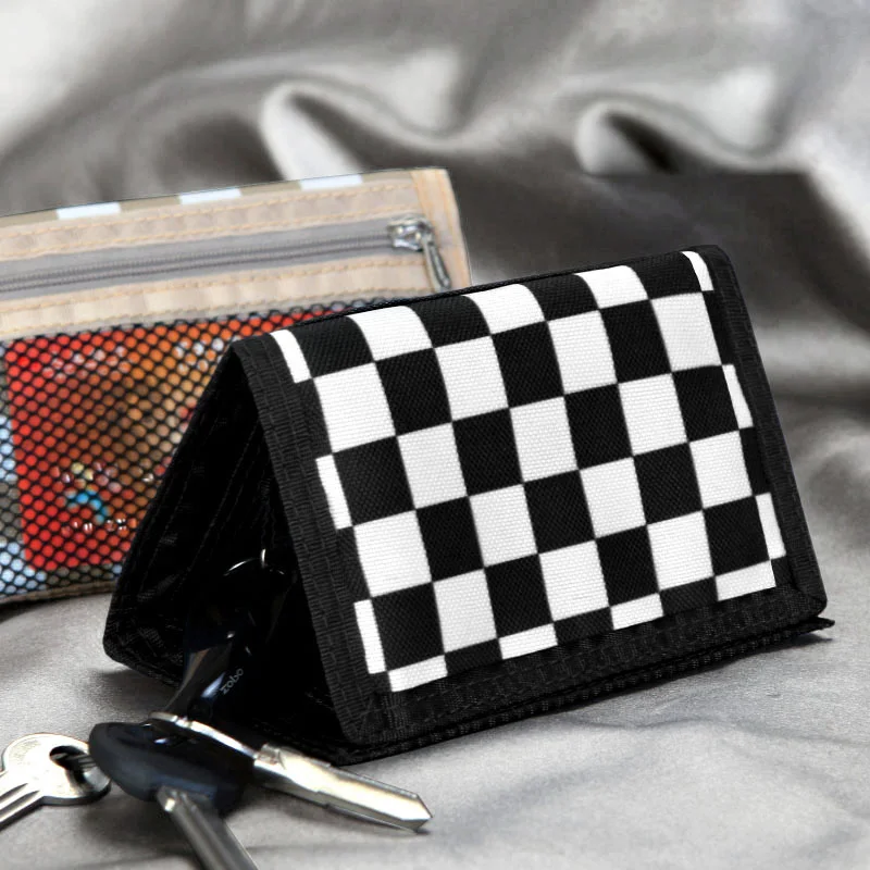 Бумажники мужские холщовые модные короткие кошельки с кармашками для