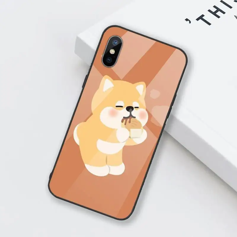 

Cute Shiba Inu Corgi Phone Case Tempered glass For iphone 6 6S 7 8 plus X XS XR 11 12 mini PRO MAX