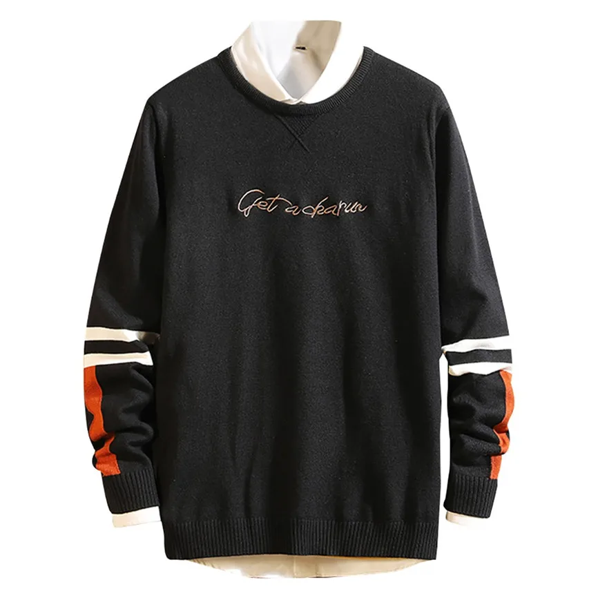 Мужские свитера осень 2019 новый пуловер с круглым воротником Мужская брендовая