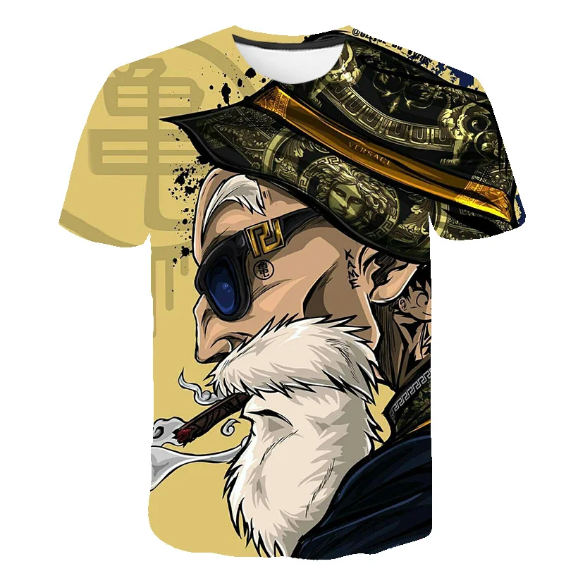 

2021 new summer men's t-shirt anime 3d printing smoking old t-shirt master design streetwear men's t-shirt funny tops and T