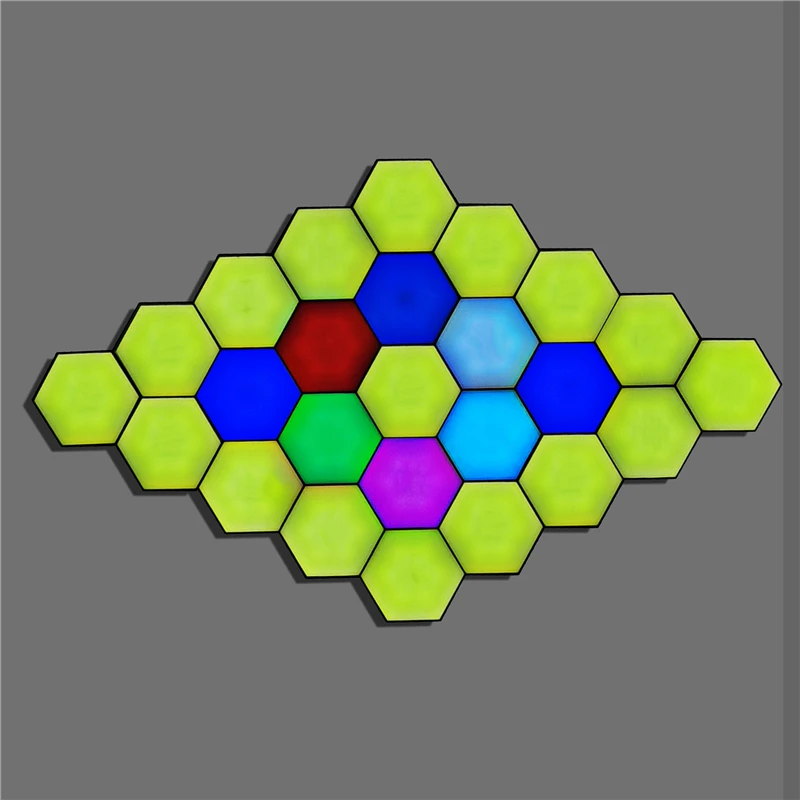 

Modern RGB Night Lights for Home Decoration, Hexagon Touch LED Night Lamp Quantum Modular Sensitive Lamp Bedroom Bedside Lamp