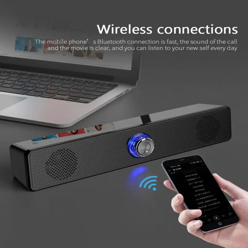Home Theater HIFI Wired Wireless Bluetooth-compatible Speakers Stereo Bass Sound Bar USB Subwoofer Work For Computer TV Phone enlarge