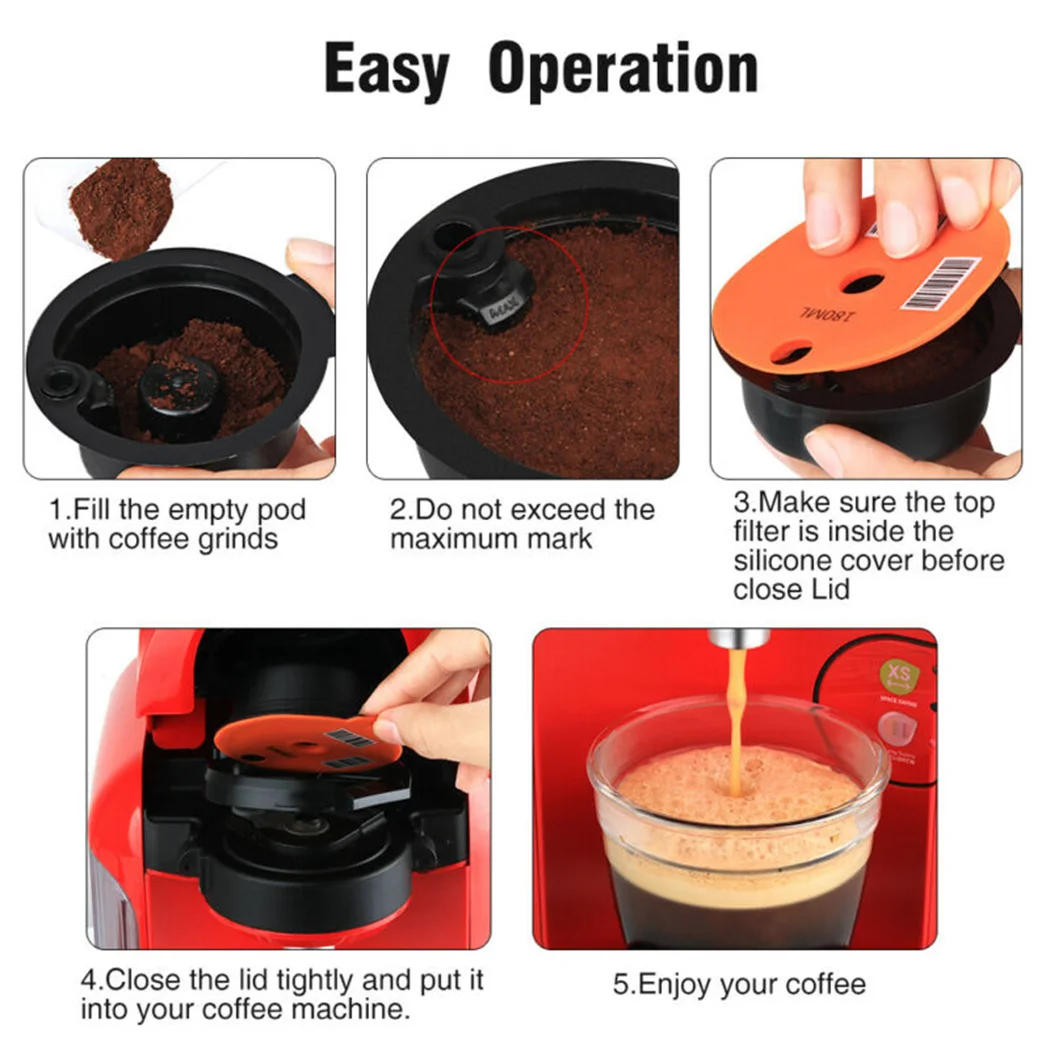 

Reusable Coffee Capsulas Coffee Filters Suitable For BOSCH and Tassimo Coffee Capsule Italian Coffee Filters Cup Kitchen Tool