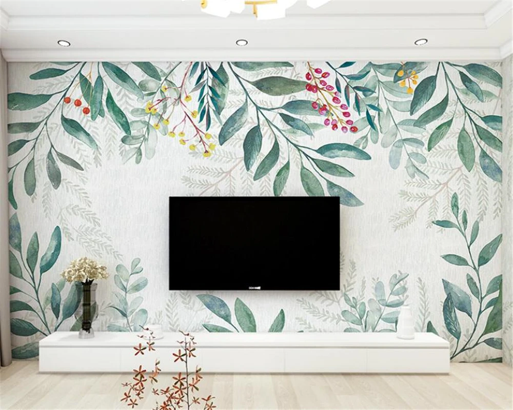 Beibehang пользовательские скандинавские Настенные обои ручной росписи растений для