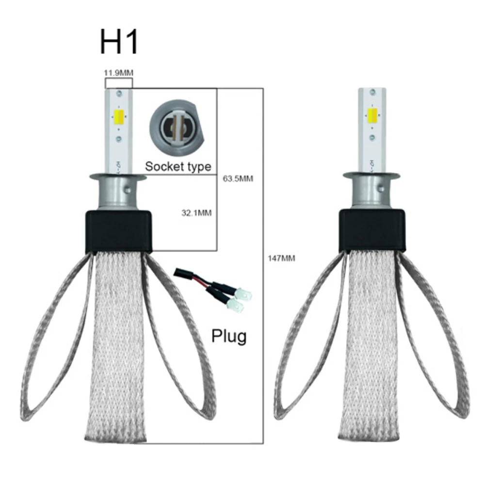 

2PCS T9 CSP 12LED Car Headlight 3000K 4300K 6000K 4800LM IP68 Waterproof Heat-proof Headlight LED Light Bulbs for Car