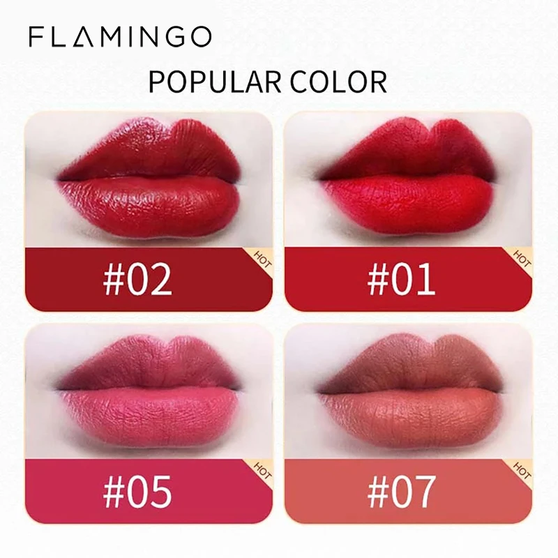 

FLAMINGO 2021 New Lip Makeup Set 9 Colors Matte Lip Pencil+Lipstick Lip Liner Lipstick Sexy Velvet Matte Long-lasting Waterproof