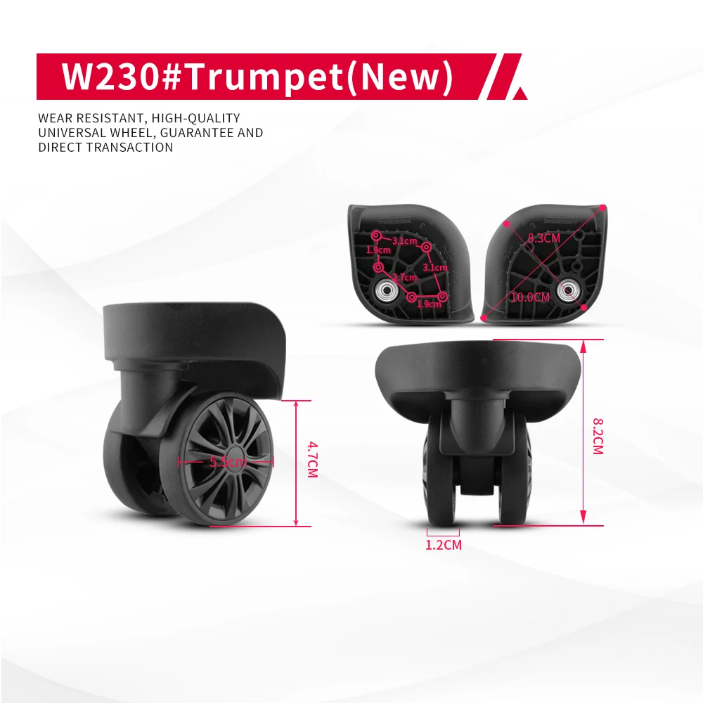DILONG W230 Password luggage wheels trolley accessories universal suitcase shock absorption practical 1 pair of detachable wheel