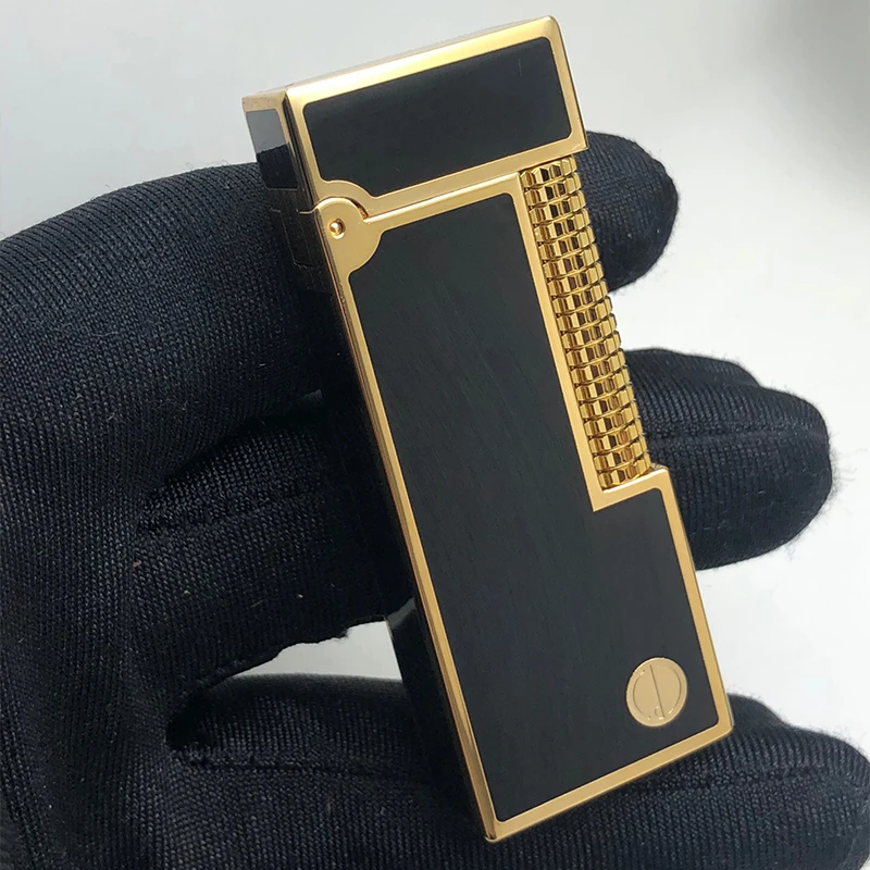 Kaufen 100% Neue Vintage Dupont Gas Leichter Gas Zigarette Leichter Poliert Jet Benzin Flint Leichter Metall Gas Feuerzeug