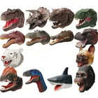Мягкая кукла-динозавр, Ручные куклы, фигурка, голова, животное, рука, динозавр, игрушки для рассказаний, подарок, детский мир моделей