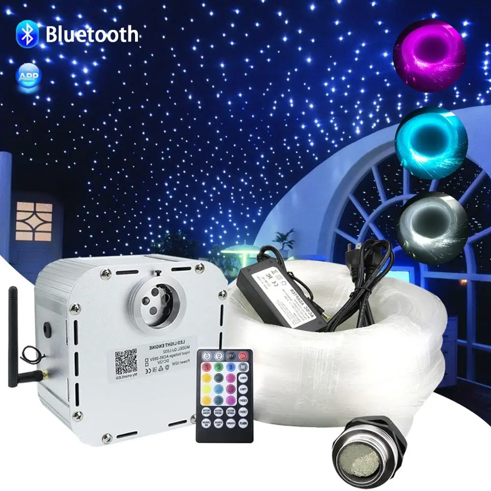 Bluetooth app 32 Вт RGB мерцающий волоконно оптический потолочный светильник с эффектом