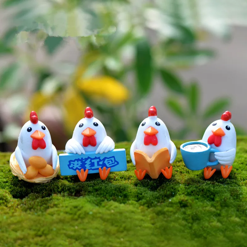 Мини 2 шт. взять книга цыпленок бутылка украшения мох микро пейзаж деко декорации