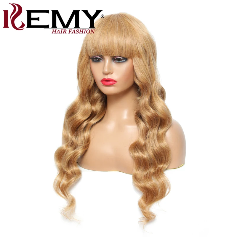 Бразильская волнистая челка парик медово Светлый коричневый 99J Бордовый Красный