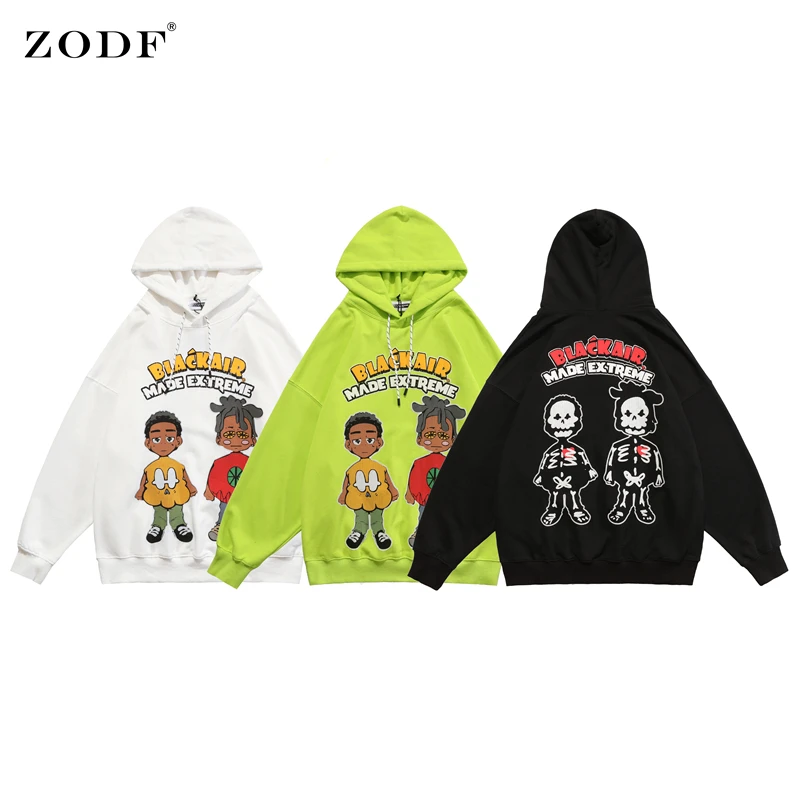 

ZODF 2021 New Men Autumn Hip Hop Hoodies Pullover Rapper Foaming Printing Loose Unisex Hooded Sweatshirt Brand Streetwear HY0200