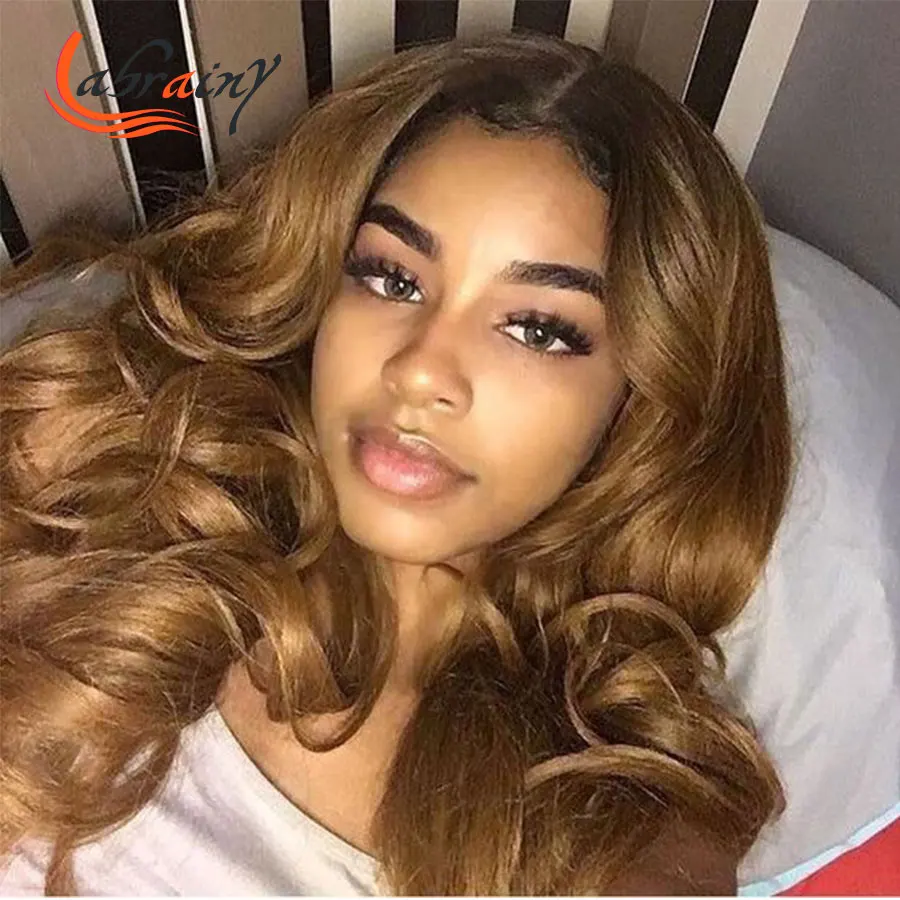 

13x4 HD Lace Frontal Human Hair Wigs Colored 1B/27 Lace Front Ombre Honey Blonde Pre Plucked Woman Full Body Wave Highlight 13X6