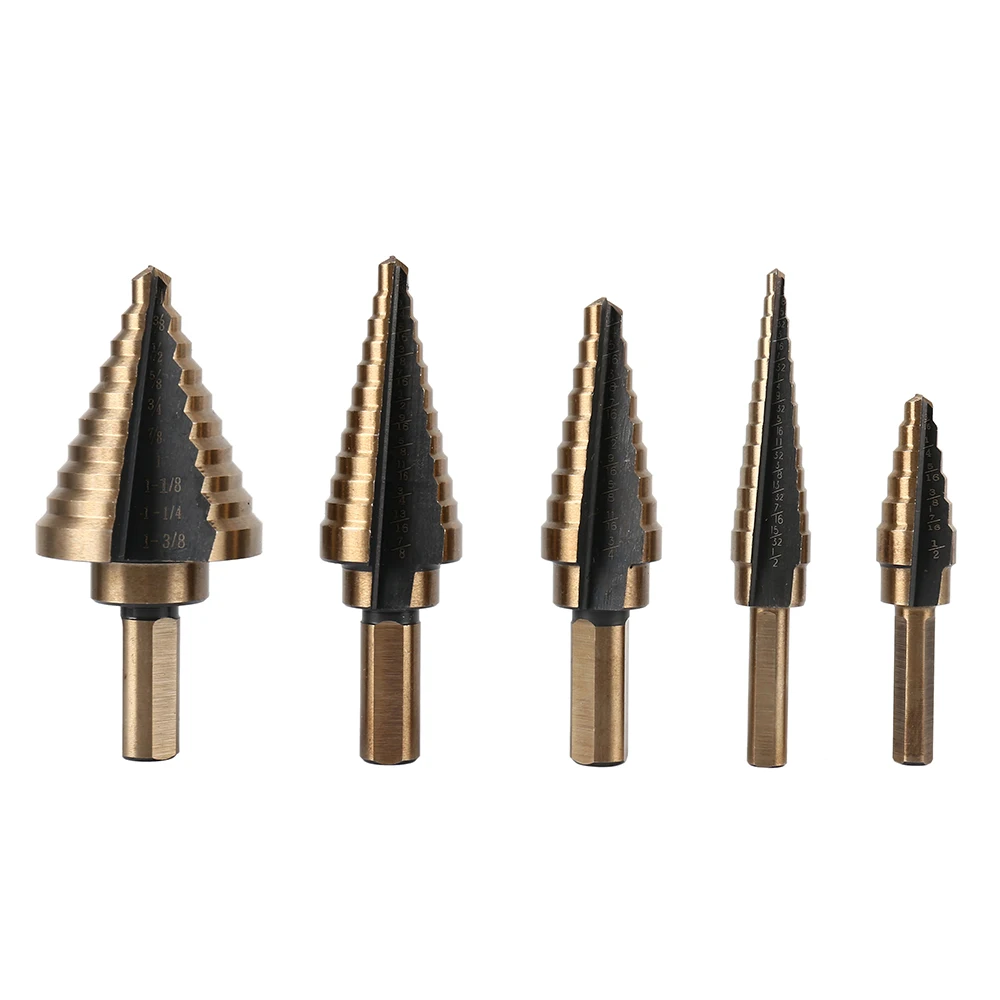 Набор ступенчатых Сверл из быстрорежущей стали и кобальта 50 размеров SAE Step 1/4-1-3/8