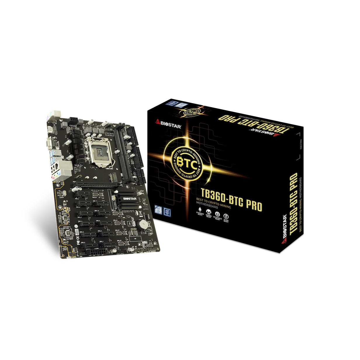 

calculation machine motherboard GPU 12XPCI-E 8X-PCI-E Biostar TB360 BTC Display card miner motherboard