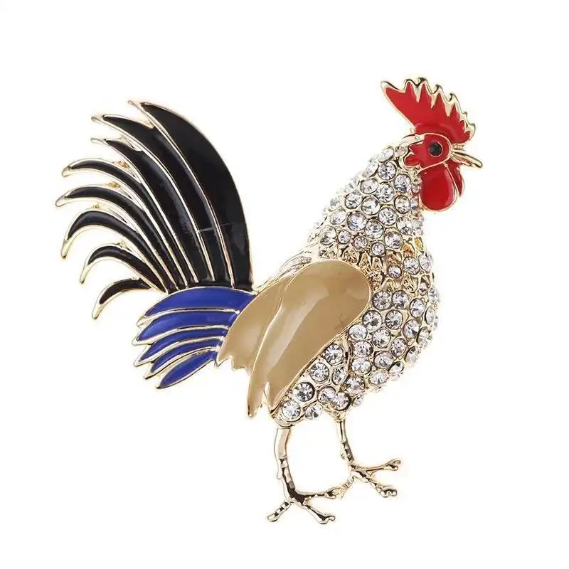 Новый бриллиантами big rooster значок брошь милый цыпленок одежда корсаж ювелирные