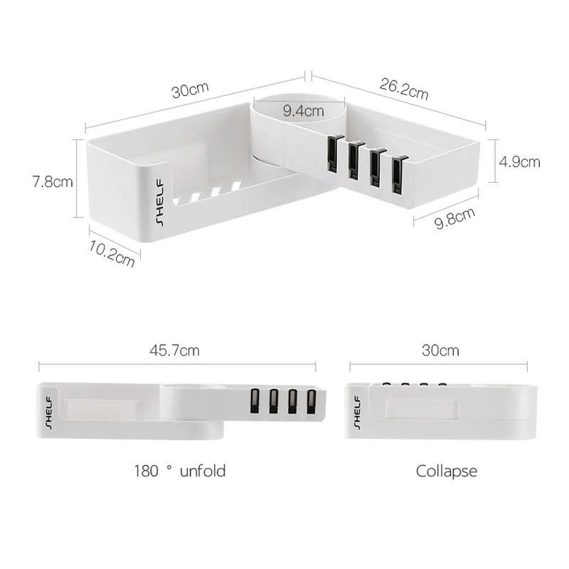 

Bathroom Shelves Shampoo Storage Rack Wall Mounted Towel Bar No Drilling Bathroom Accessories corner shelf kitchen storage