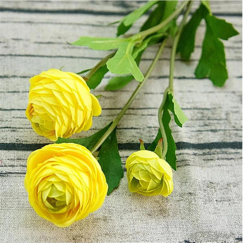 12 шт. искусственные лютики Азиатский пионы цветы шелк Флорес Флер искусственное