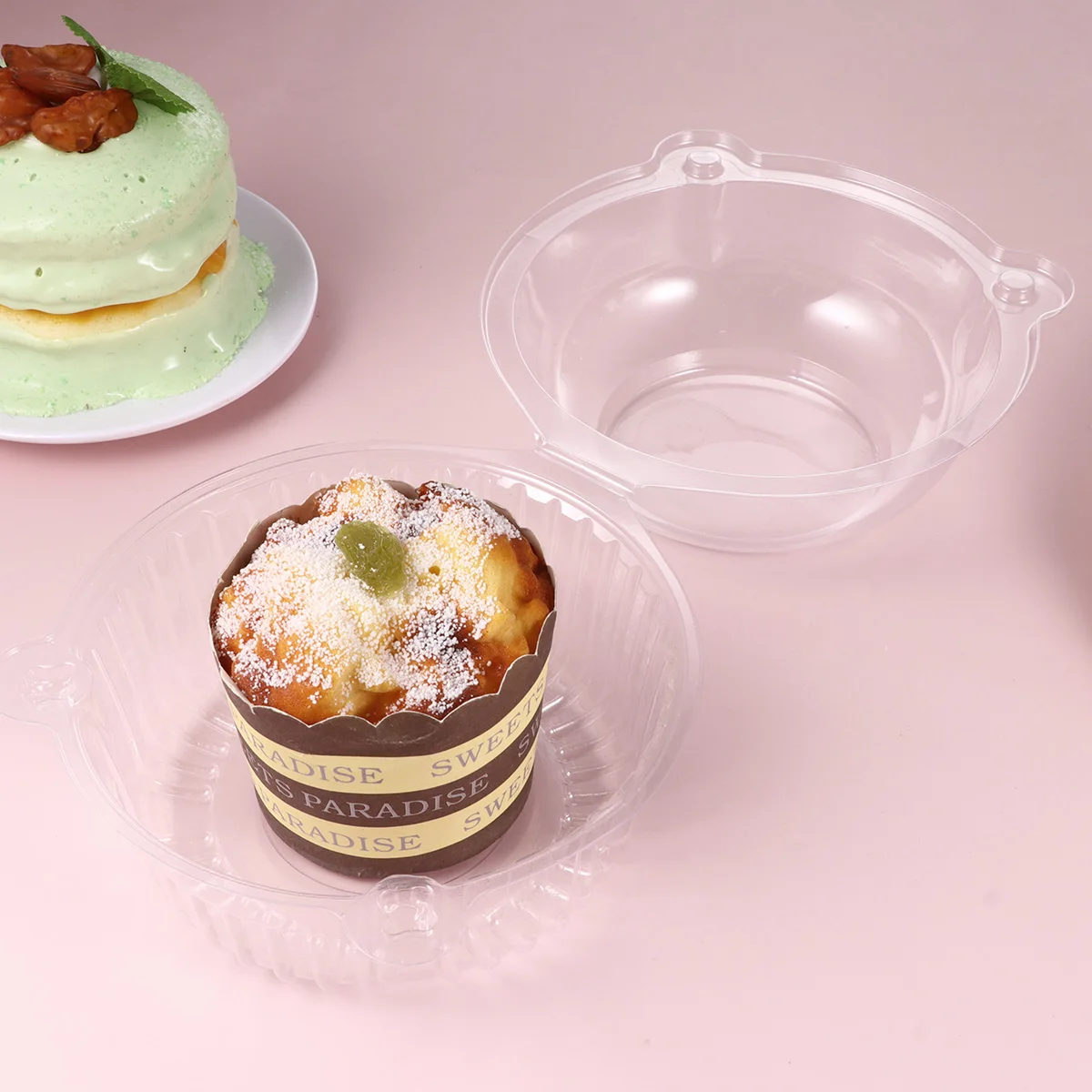 100 шт. в форме милой совы пластиковые чашки коробки для тортов и упаковочная