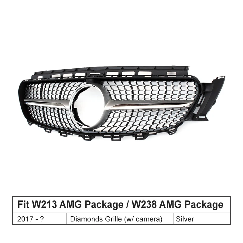 Diamonds style Бриллиантовая стильная решетка для Mercedes-Benz W213 W238 C238 для E класса седан купе спортивная модель+ передний бампер гоночный гриль - Цвет: Diamonds style