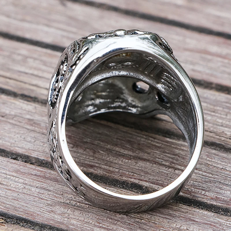 Мужское кольцо в стиле панк Винтажное виде черепа Фримана рыцаря темплара