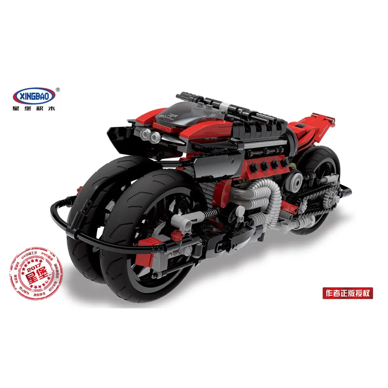 

XingBao Blocks 680Pcs Technical Motor Model Patrol Motorcycle Juguetes Children Funny Building Bricks Toys for Boy Gifts 03021